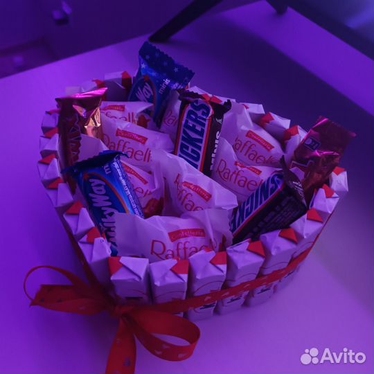 Сердце из конфет