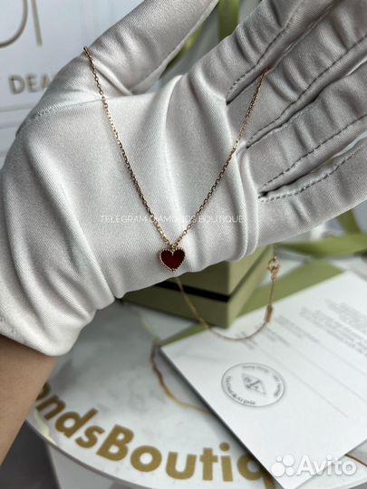 Колье сердечко Van Cleef Heart золото 750