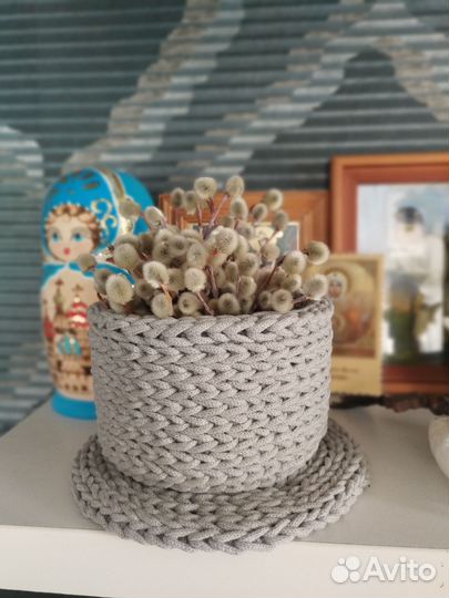 Корзина для хранения, трикотажная корзинка