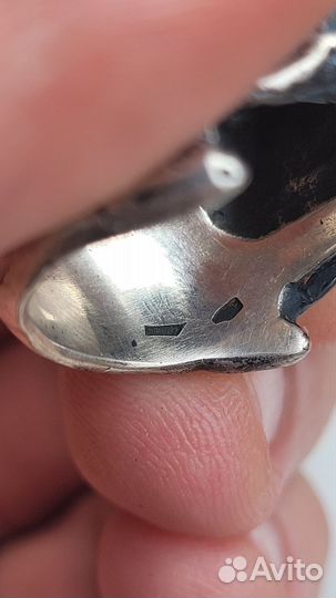 Кольцо череп серебро