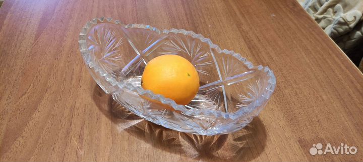 Салатник - ладья, советский хрусталь