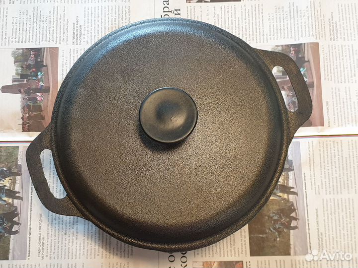 Чугунная кастрюля 3,5 л для приготовления на огне