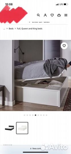 Кровать IKEA Malm с подъемным механизмом