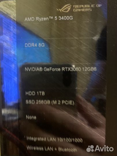 Asus rog strix игровой rtx3060+монитор