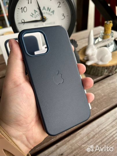 Чехол на iPhone 12 12 Pro Кожаный Синий