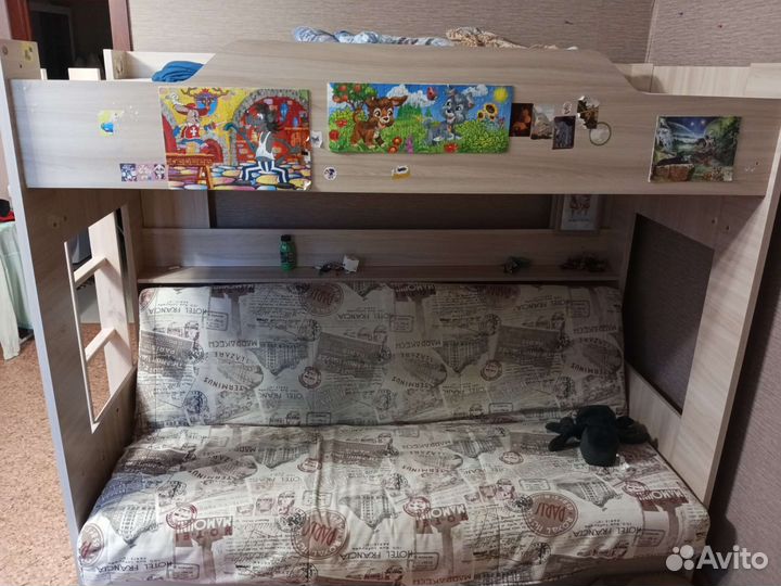 Двухъярусная кровать с диваном бу