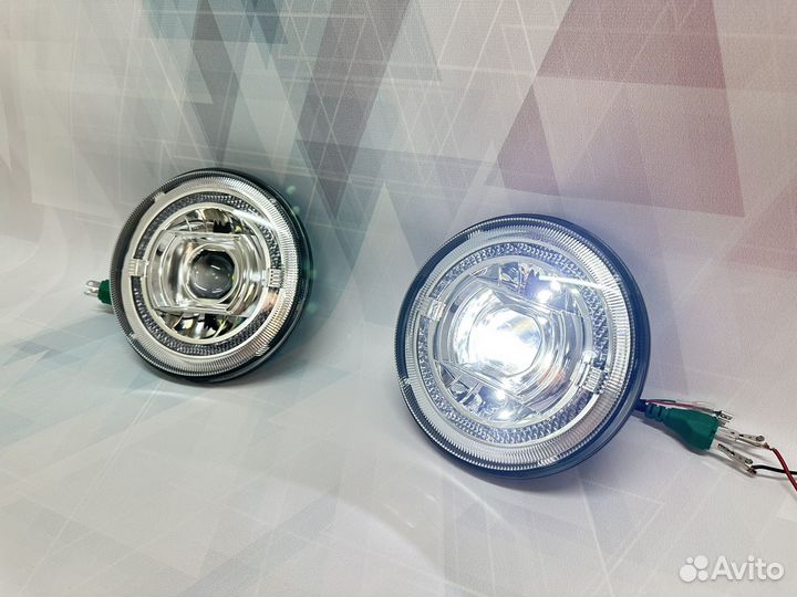 Фары LED Нива G-style с анимацией 7 дюймов хром