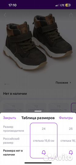 Ботинки демисезонные для мальчика 24