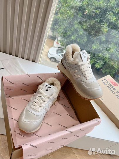 Кроссовки MIU MIU x New Balance замша мех