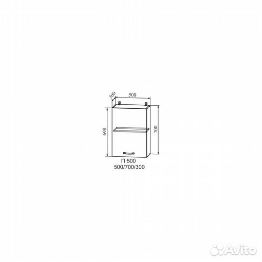 Шкаф верхний Скала П 500
