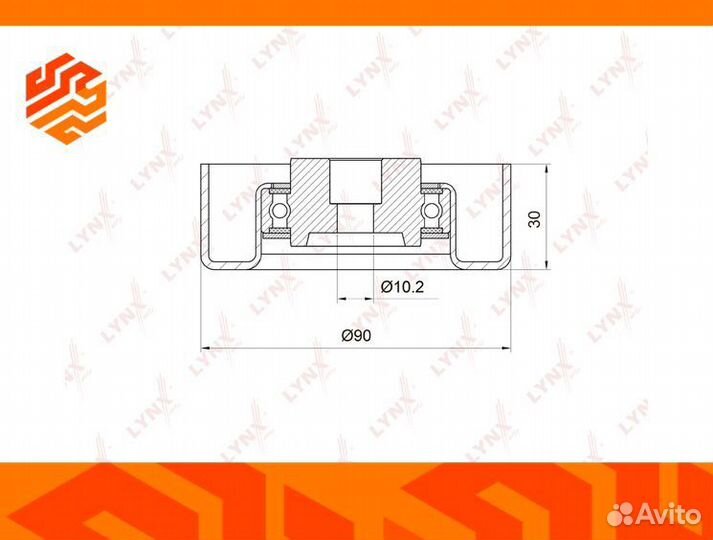 Ролик обводной приводного ремня lynxauto PB7021