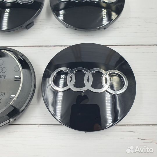 Колпачки на литые диски Audi черные заглушки