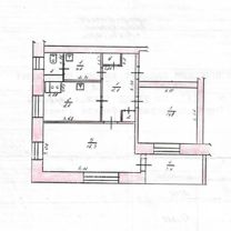 2-к. квартира, 56,1 м², 1/2 эт.