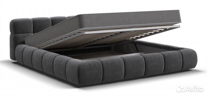 Кровать boss dream 180 велюр Monolit серый