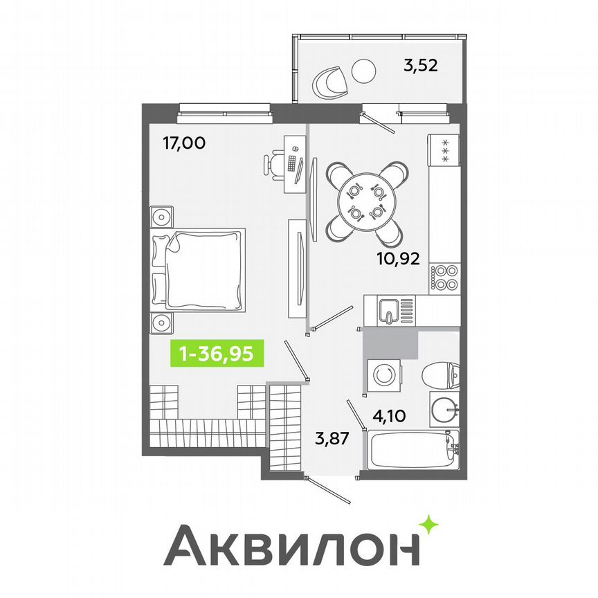 1-к. квартира, 37 м², 12/12 эт.