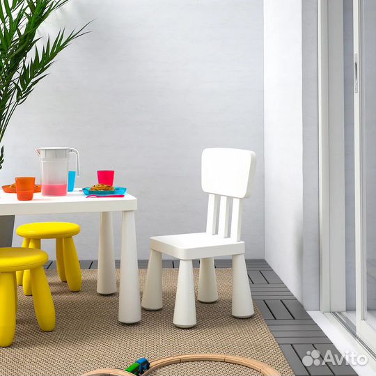 IKEA Mammut Маммут столик, стульчик детский белый