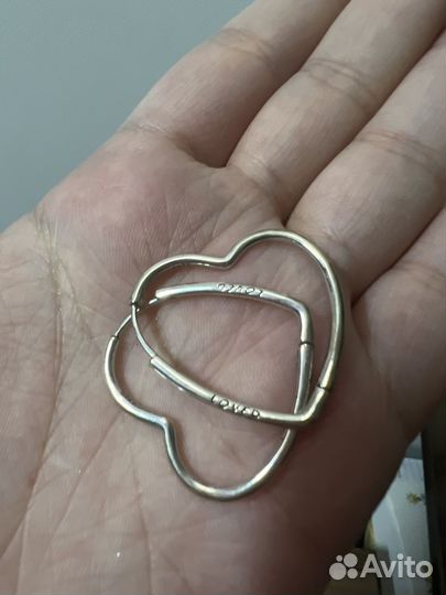 Pandora серьги кольца