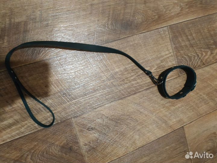 Ошейник с поводком и наручники кожа