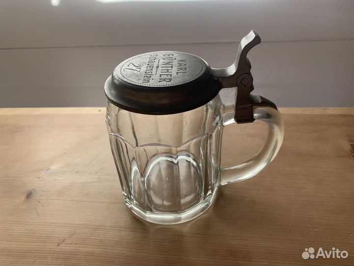 Кружка пивная старинная с крышкой Германия