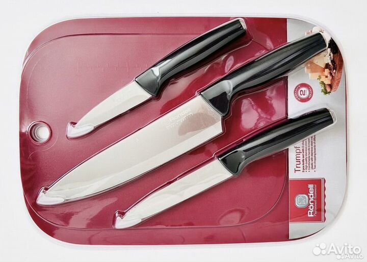 Набор ножей Rondell +2 разделочные доски