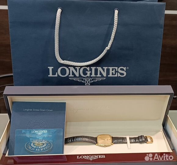 Мужские новые золотые часы Longines 750 пробы