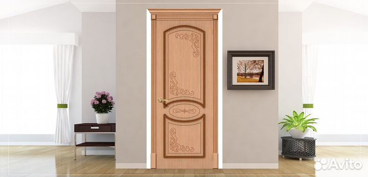 Двери межкомнатные Азалия. Шпон. Ф-05 (Дуб)