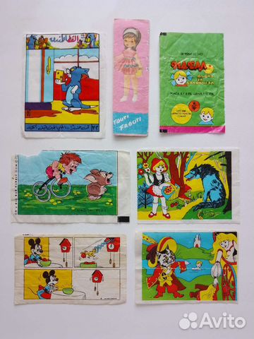 Вкладыши от жвачек 1980-х