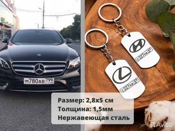 Брелок «Авто» на ключи с гос номером