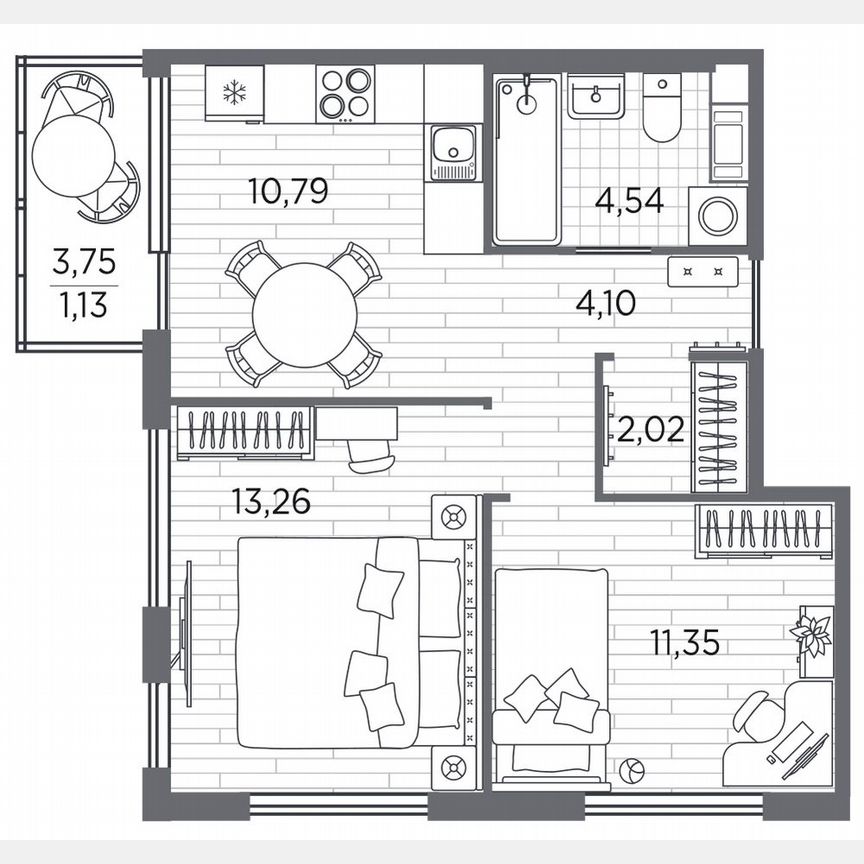 2-к. квартира, 47,2 м², 4/5 эт.