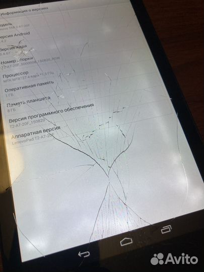 Планшет lenovo tab 2 a7 20f на запчасти