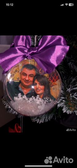 Шары новогодние с вашим фото