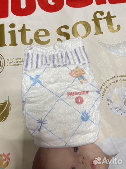 Подгузники huggies elite soft 1 100 шт