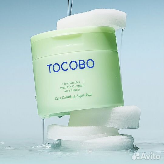 Успокаивающие аква-пэды с центеллой Tocobo