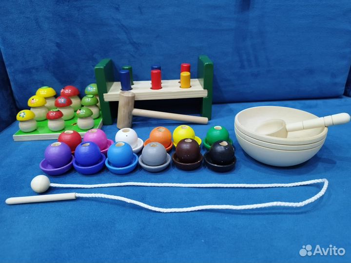 Деревянные игрушки Монтессори сортеры пакетом