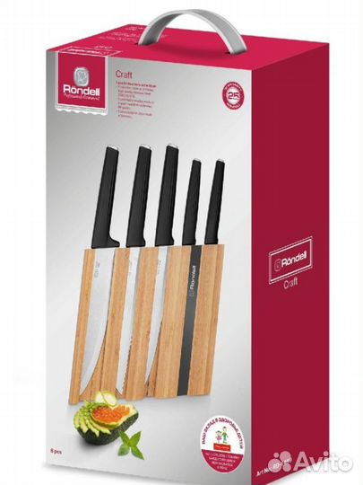 Набор из 5 ножей в блоке Craft Rondell