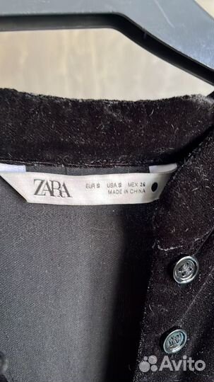 Бархатное платье Zara S