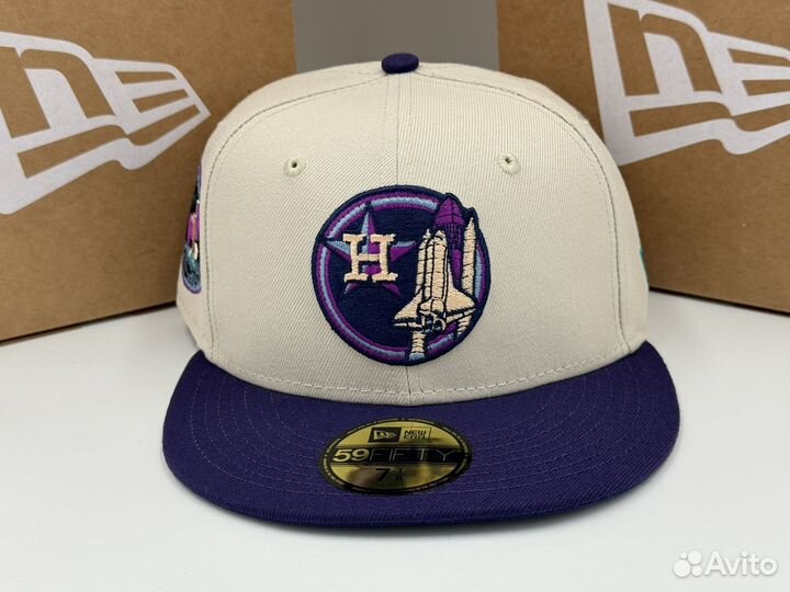 Бейсболка New Era MLB Astros Cream-Purple 7 1/8