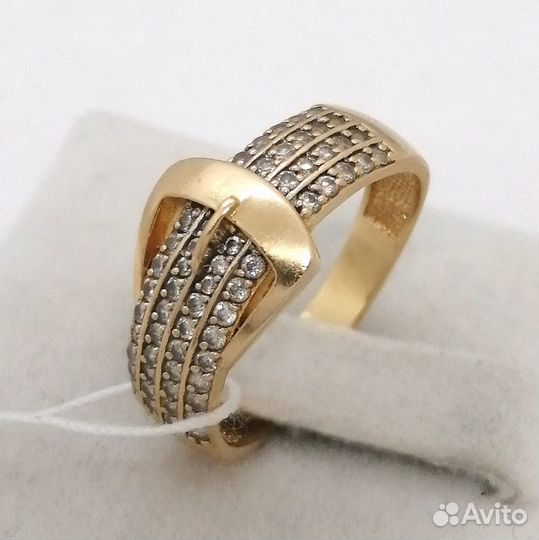 Кольцо / размер 17,5 / 3,68г / Золото585 / фианиты круглые