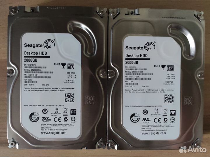 HDD Seagete 2 Tb, маленький пробег не китай