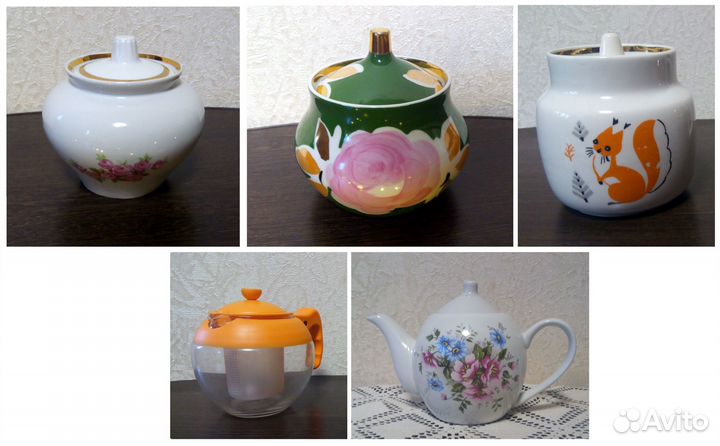 Сахарницы СССР, чайники заварочные