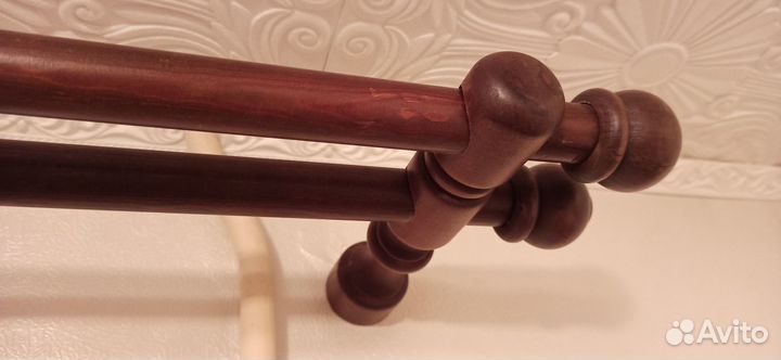 Карниз для штор двухрядный деревянный