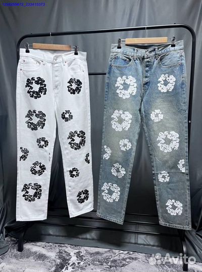 Джинсы Denim Tears серые, белые (Арт.38807)