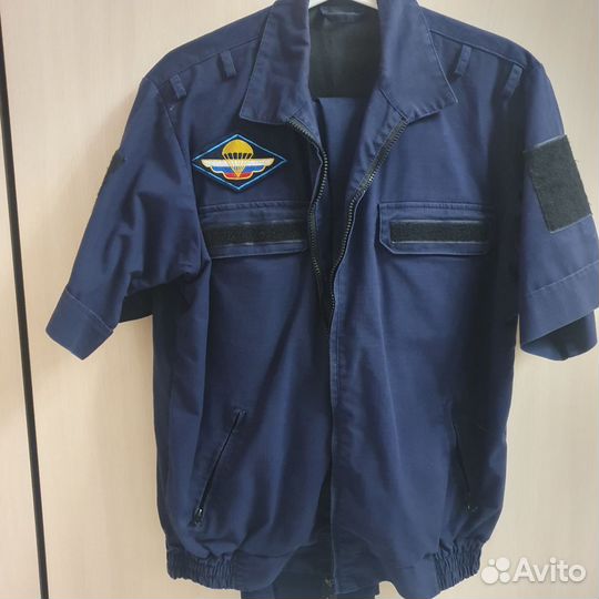 Форма офисная синяя, короткий рукав