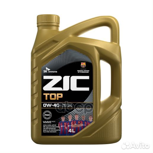 Масло моторное ZIC TOP 0W-40 синтетическое 4 л