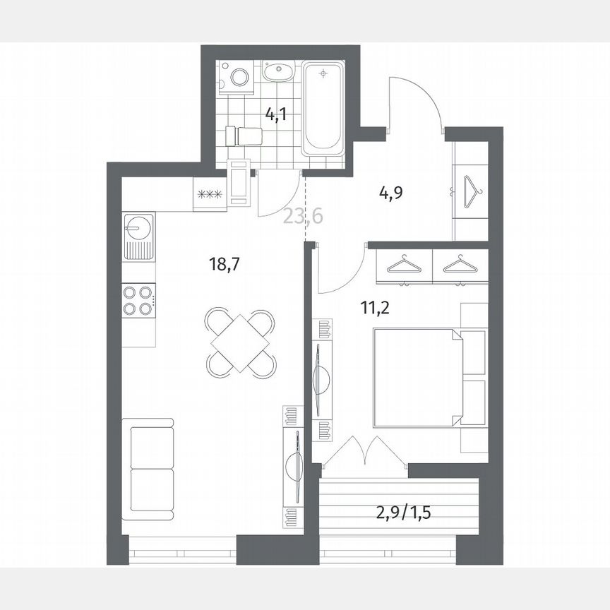 1-к. квартира, 40,5 м², 9/12 эт.