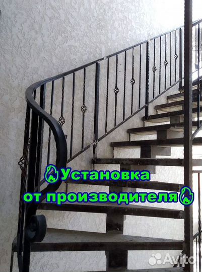 Лестница с кованными элементами На заказ