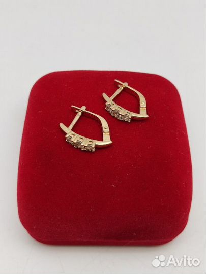 Е.Ц. Серьги с камнями, золото 585 (id 51646)