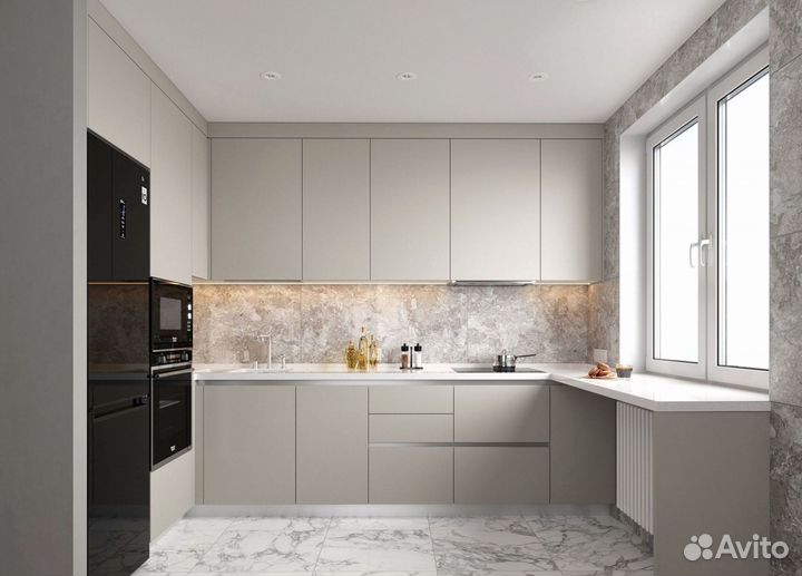 Кухонный гарнитур угловой в потолок на заказ