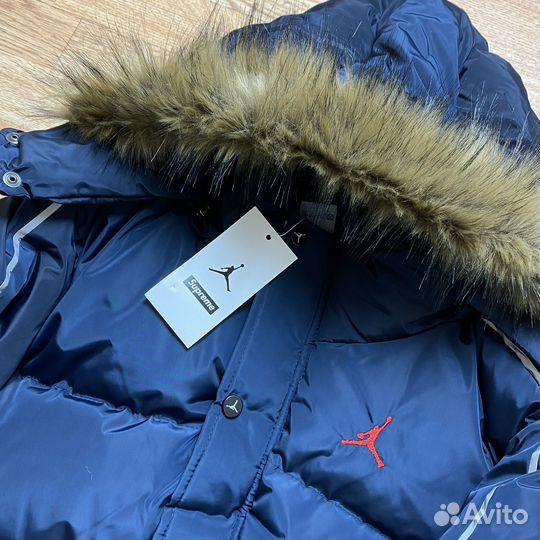 Пуховик Jordan & Supreme Синий