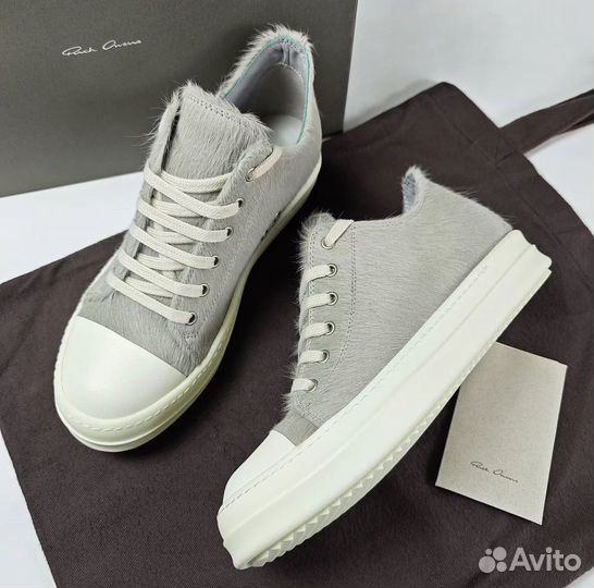 Кеды Rick Owens Ramones Pony Hair Кожаные